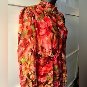 Vibrant Floral Long Sleeve Dress